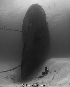 Freediver at Ex-USS Kittiwake by Ellen Cuylaerts 